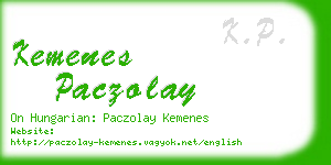 kemenes paczolay business card